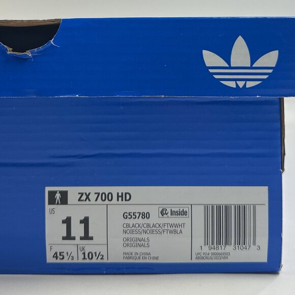 Adidas Originals ZX 700 HD Mens Black White Shoes Sneakers Athletic Low G55780 - Picture 13 of 14